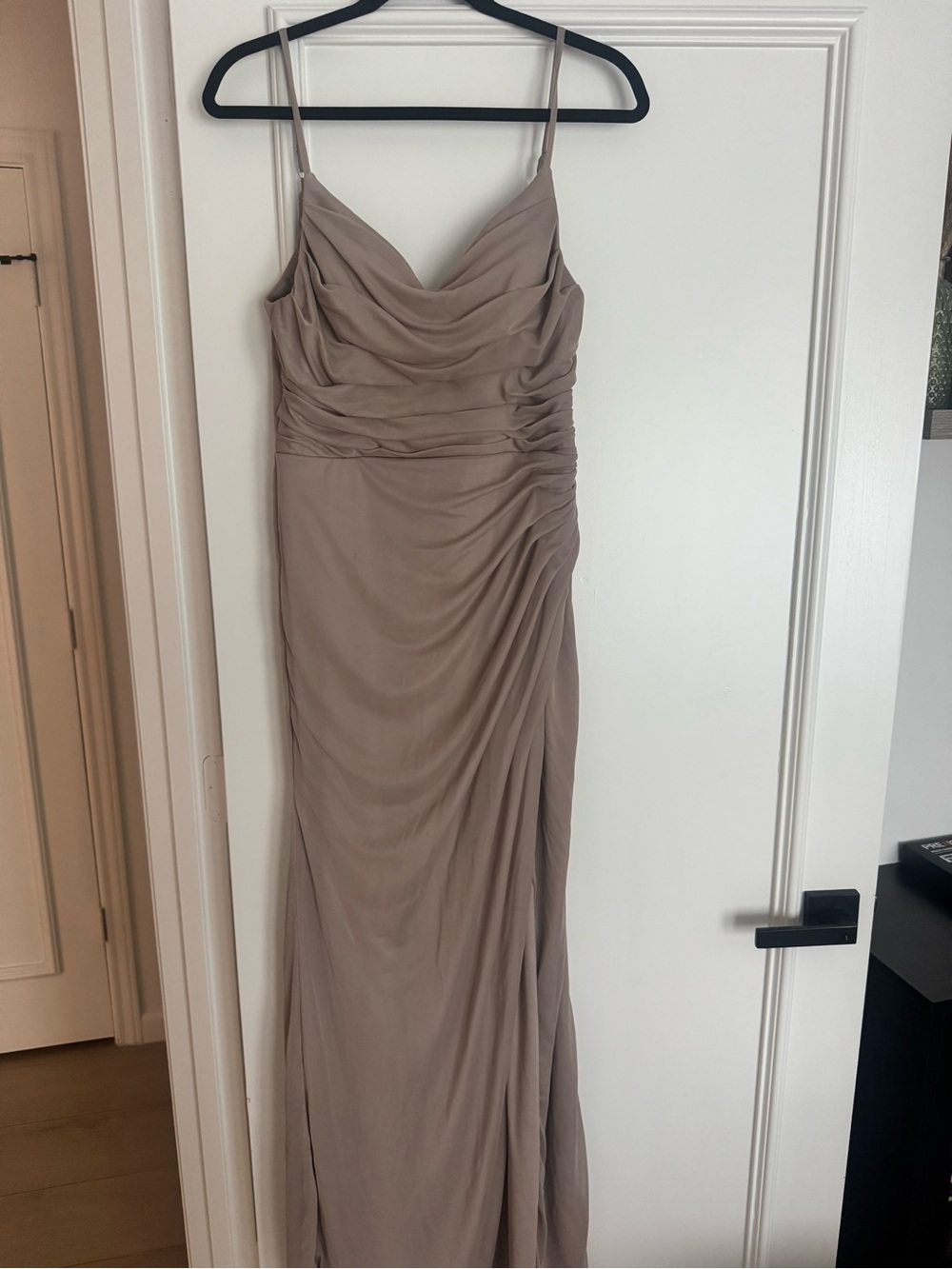 Azazie Taupe Deandra Dress